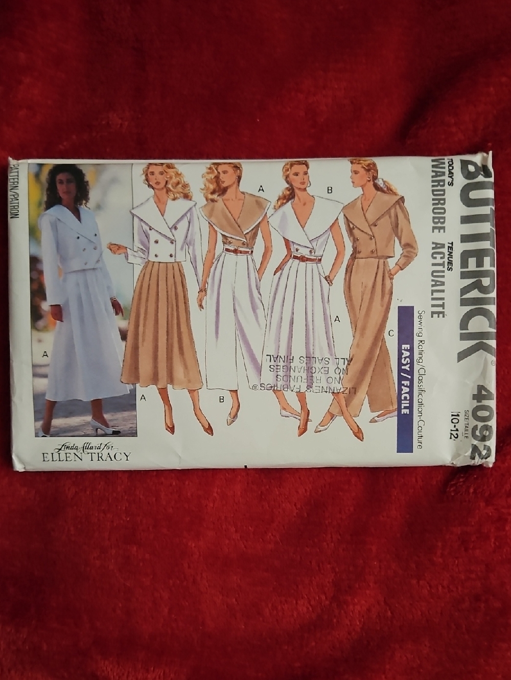 Butterick Uncut Sewing Pattern Double-Breasted Skirt and Jacket Set - Size 10-12